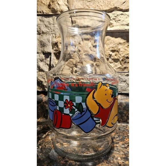 Anchor Hocking Other - USA Disney WINNIE THE POOH, EEYORE Glass Carafe, Juice Pitcher Anchor Hocking